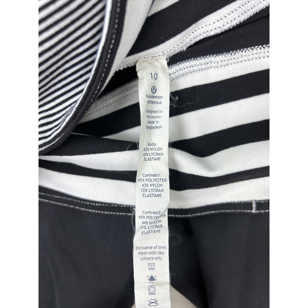 Lululemon Stretch Pants Leggings Split Crop Hem Capri Black Yoga Athletica Sz 10 - Picture 3 of 8